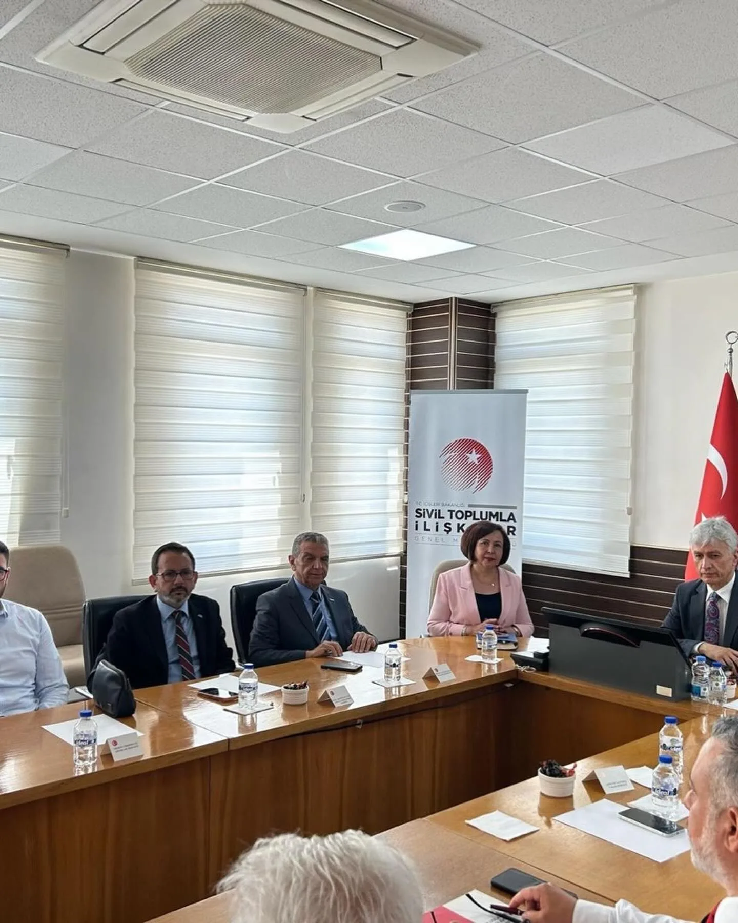 Representatives attending the workshop in the meeting room of the Directorate of Relations with Civil Society